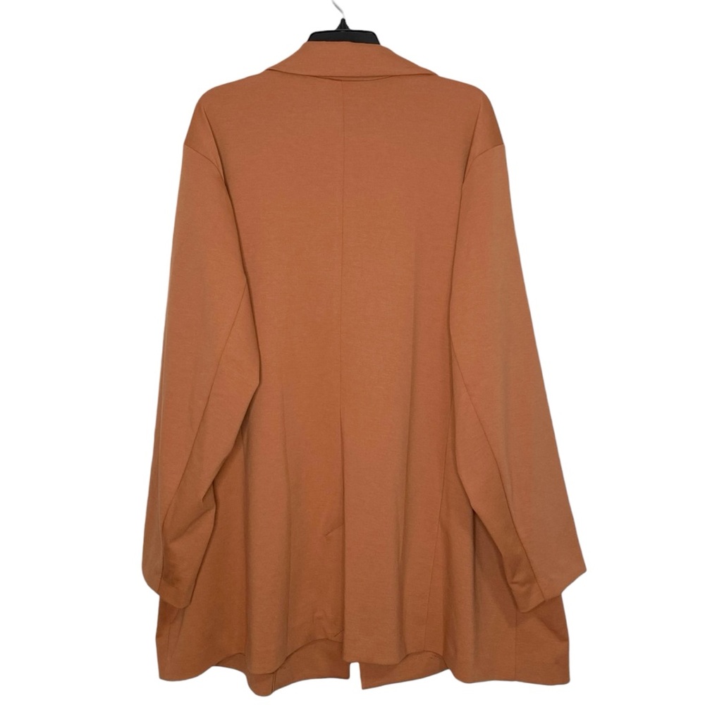 NINE WEST Blazer Ponte Knit Single Button Jacket Pockets Relaxed Rust 4X NWT - Picture 6 of 11